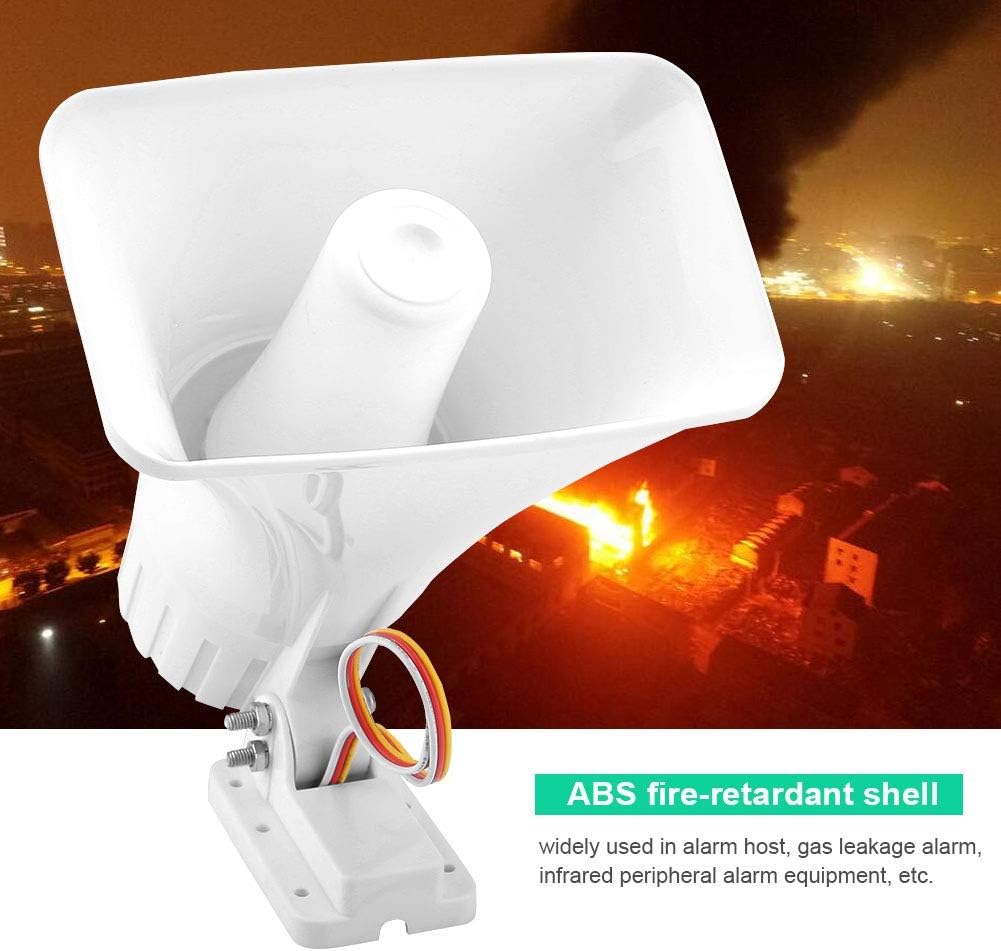 Wired Alarm Siren Horn, 150 dB DC 12V Dual Tone Wired Horn Siren