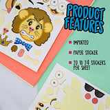 24 hojas de pegatinas Make-a-zoo sobre animales, gran zoo