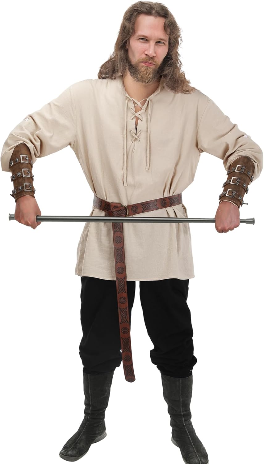 Set de Disfraz Medieval para Hombre Jiuguva, 4 Pcs, Vikingos