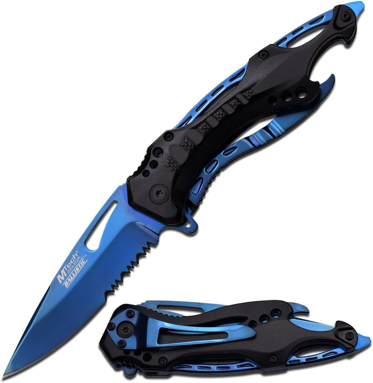 Cuchillo táctico plegable con clip, asistencia por resorte - MT-A705