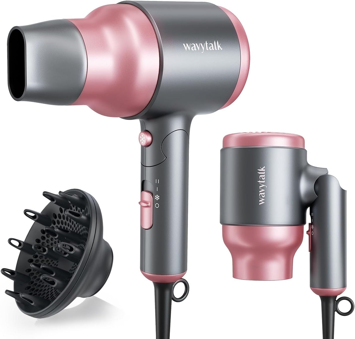 Secador de pelo portátil con difusor mini de pelo plegable