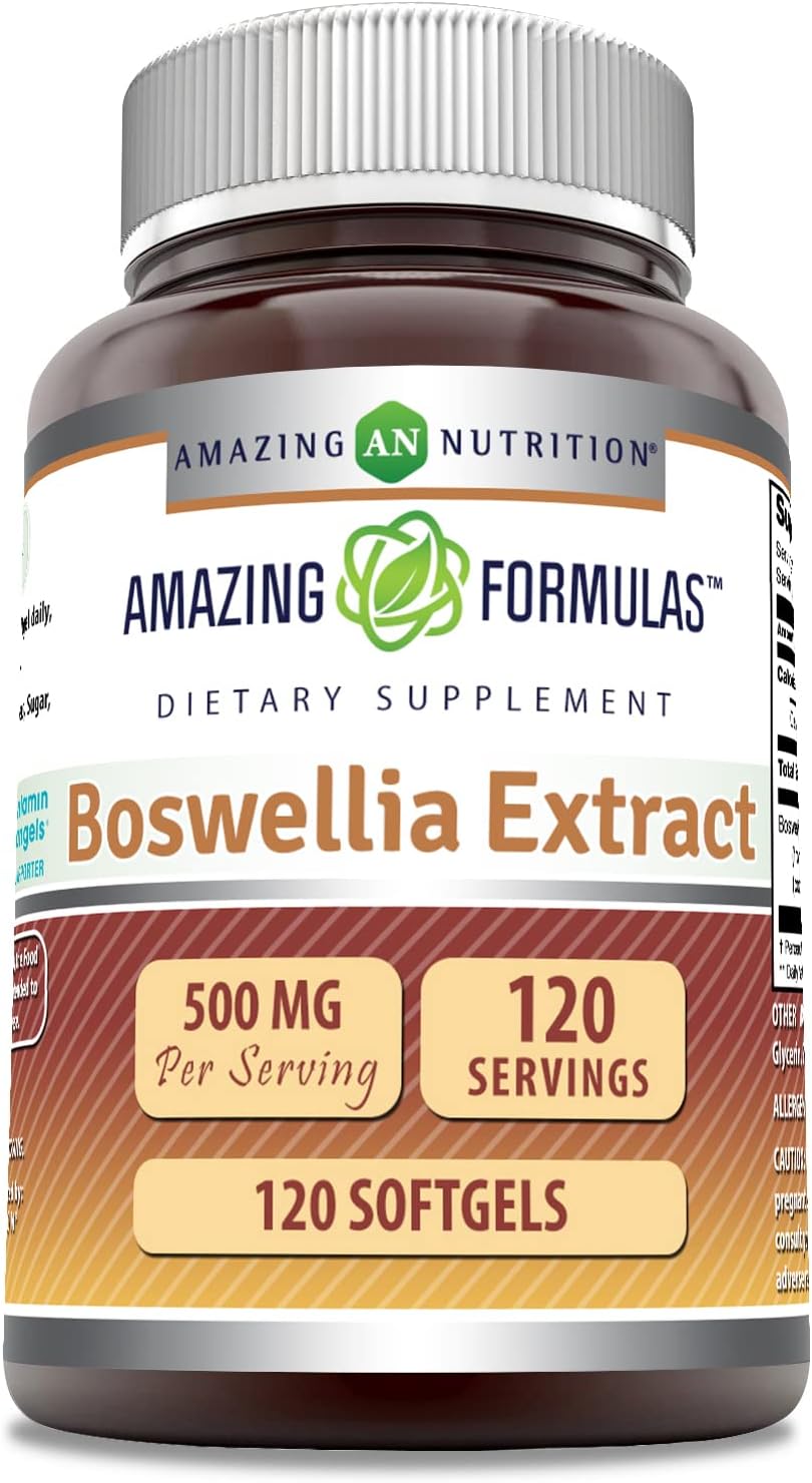 Suplemento de Extracto de Boswellia 500mg, Sin GMO, Sin Gluten