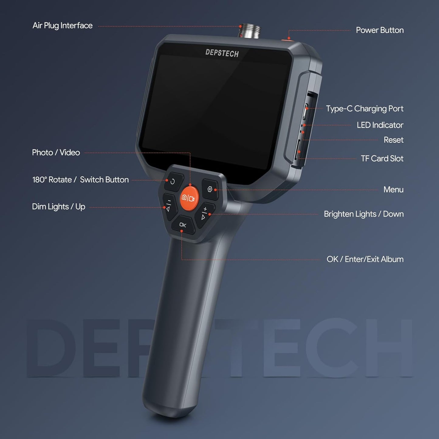 DEPSTECH Cámara endoscopio con luz.