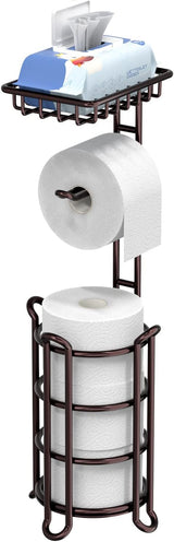 Soporte de papel higiénico con estante para baño, Mega Rolls