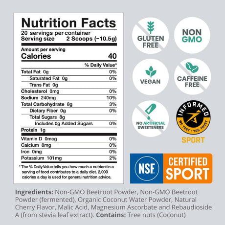 Polvo Preentrenamiento Certificado NSF - Sabor Cereza Silvestre