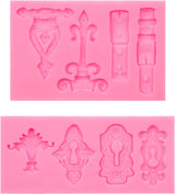 Moldes de arcilla polimérica vintage con agujero rosado