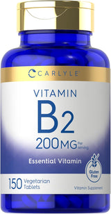 Suplemento Vitamina B-2  Riboflavina  200 mg  150 tabletas