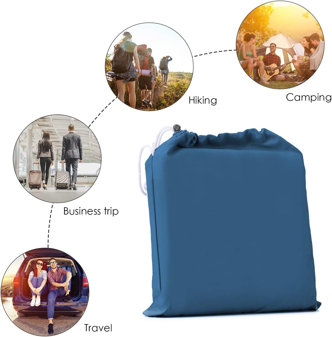 Saco de dormir para camping azul