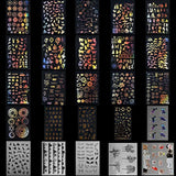 Juego de 25 hojas de pegatinas de resina transparentes para decoración de moldes de resina de silicona y materiales de manualidades con película holográfica transparente para manualidades de resina y joyería en formas variadas