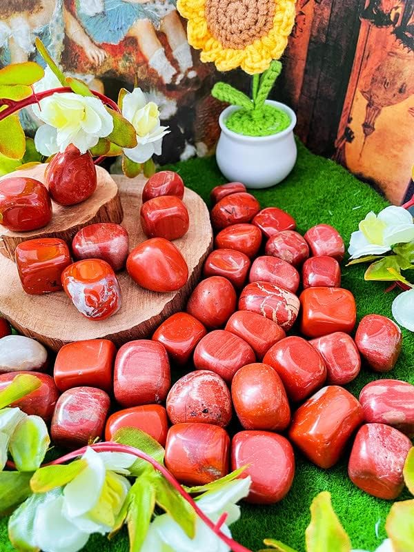 Conjunto de Piedras de Jaspe Rojo para Sanación, Pulidas
