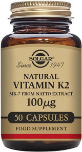 Vitamin K2 MK7 Solgar, 100mcg, Hueso, 50 cápsulas