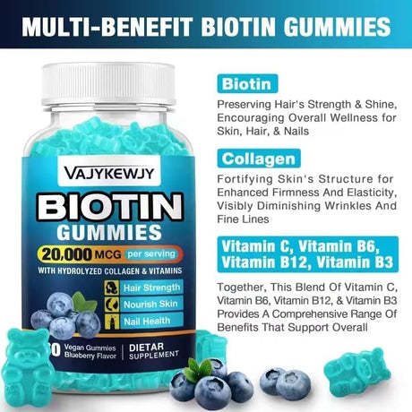 Gomitas Veganas de Biotina - 20,000 mcg - 60 Unidades