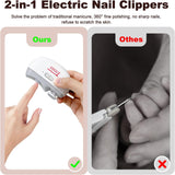 Cortauñas Eléctrico TMIN con Luz y 2 Velocidades, 2 en 1