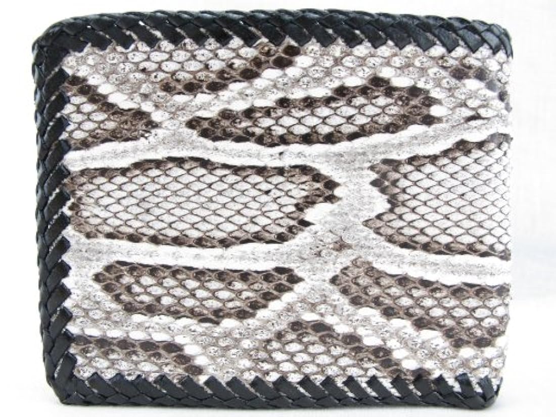 pelgio Python genuino Piel de serpiente Bifold cartera