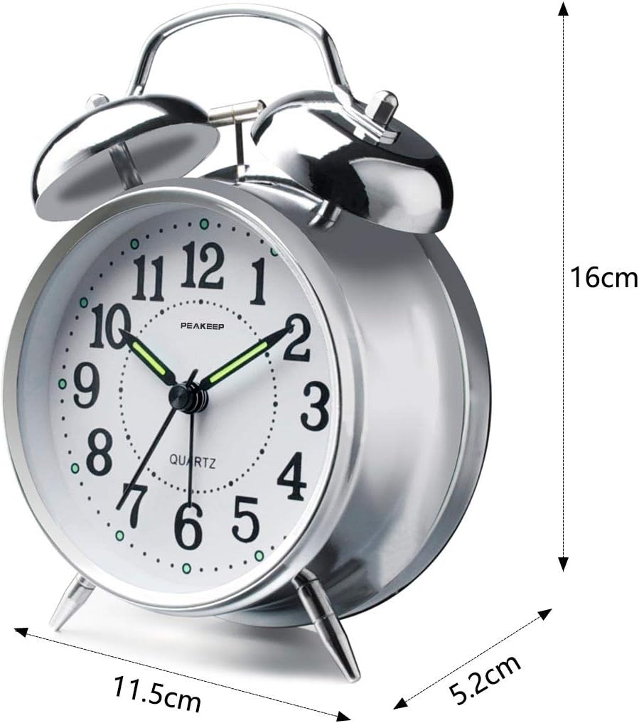 Reloj despertador de campana doble para dormilones modelo 4