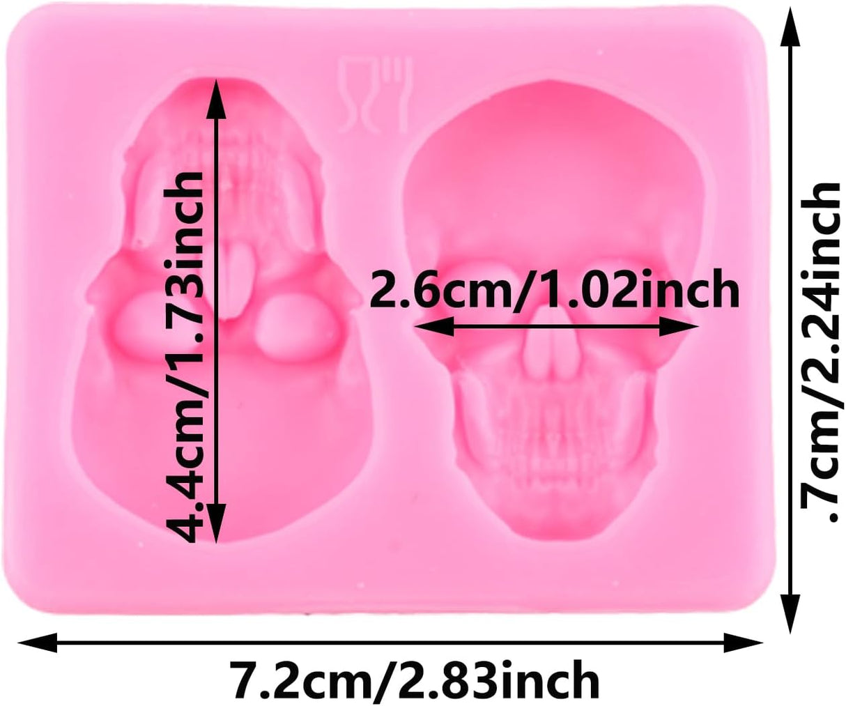Molde de Silicona Cabeza de Esqueleto para Decoración de Pasteles