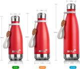 Botella de agua 12 oz acero inoxidable, a prueba de fugas, BPA-Free