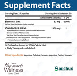 Suplemento Zinc + Quercetina 60 cápsulas vegetarianas