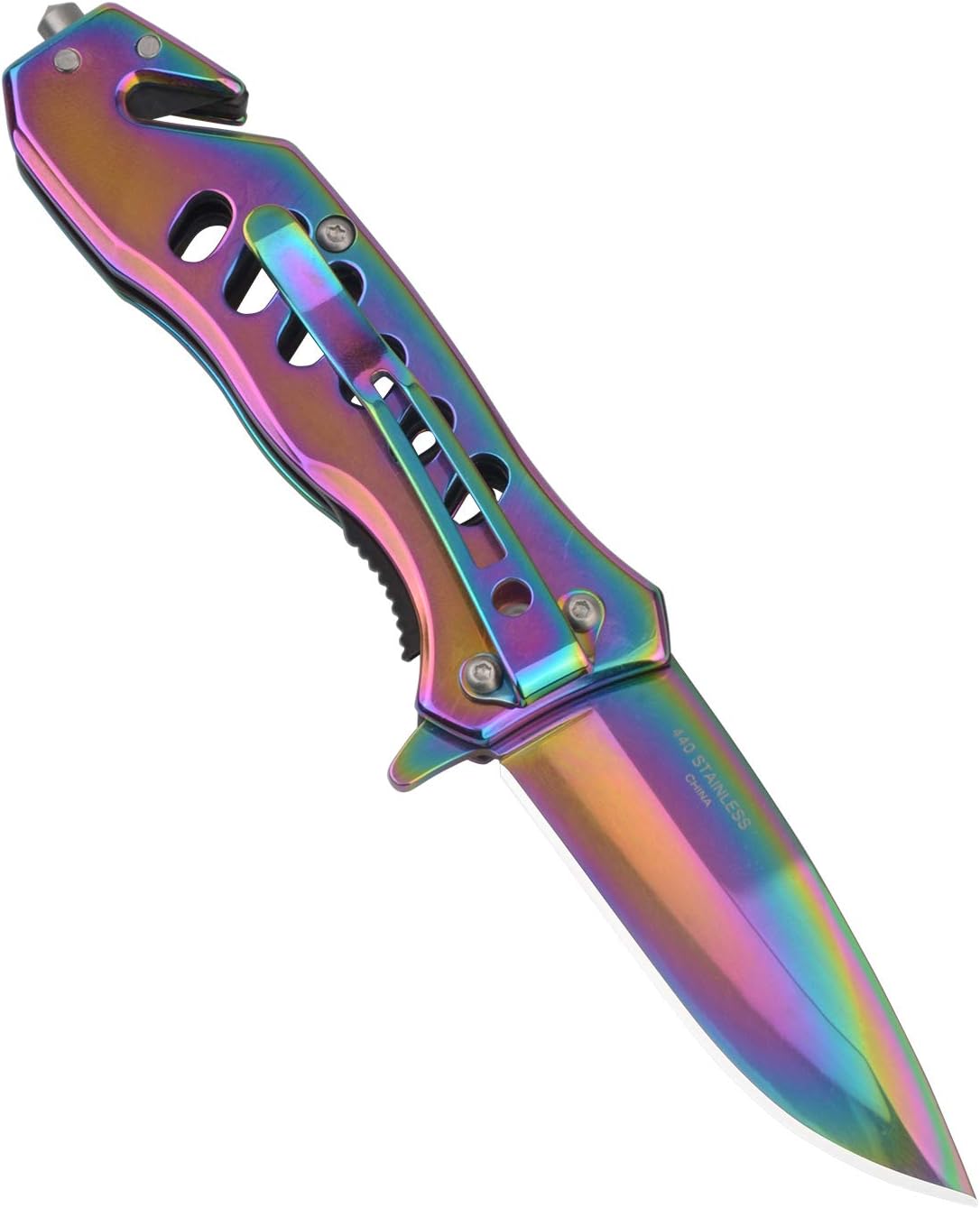 Cuchillo de bolsillo plegable con bloqueo de línea