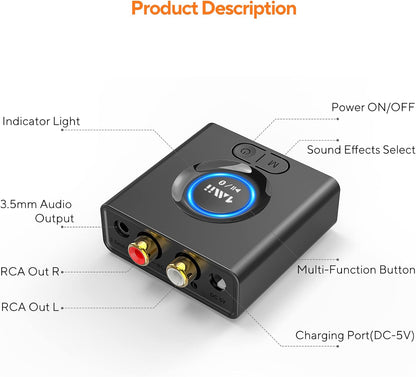 Adaptador Bluetooth 5.0 inalámbrico de música estéreo