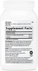 GNC L-Arginina y L-Citrulina 500mg, 120 Capletas, Óxido Nítrico