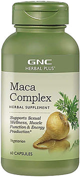 Suplemento Herbal Plus Maca GNC, Vegetariano, Apoyo Sexual, 30 Porciones