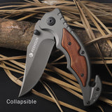 Cuchillo plegable de bolsillo con rompevidrio y cortador