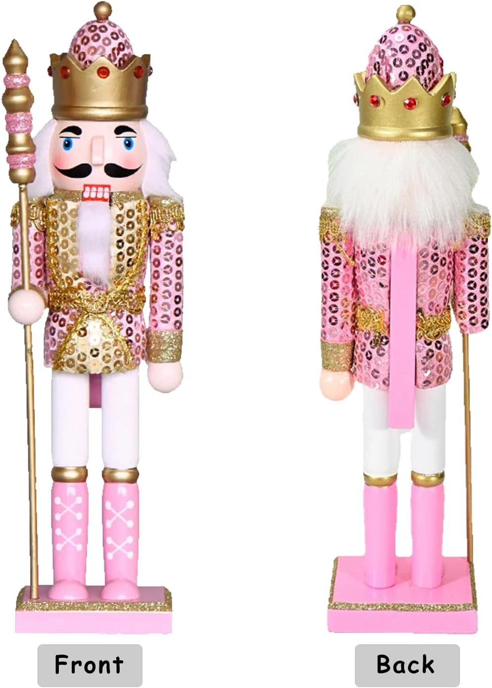 Figuras de Nutcracker de Madera, Decoración Navideña, 12 Pulgadas
