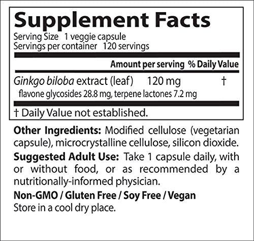 Doctor's Best Extra Strength Ginkgo, sin OGM, sin gluten