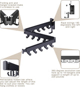 Tendedero de Pared Plegable con Ganchos para Ropa