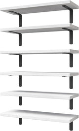 Estanterías Flotantes de Madera WOPITUES, Set de 6 Rústicas