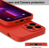 DEENAKIN Funda para iPhone 13 Pro Max con protector de pantalla, cubierta de goma de gel de silicona líquida suave y duradera para iPhone 13 Pro Max de 6.7 pulgadas, color rojo