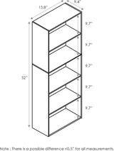 Estantería para libros, 5 niveles, Luder