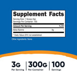 Suplemento Beta Alanina en Polvo  Pura 300g