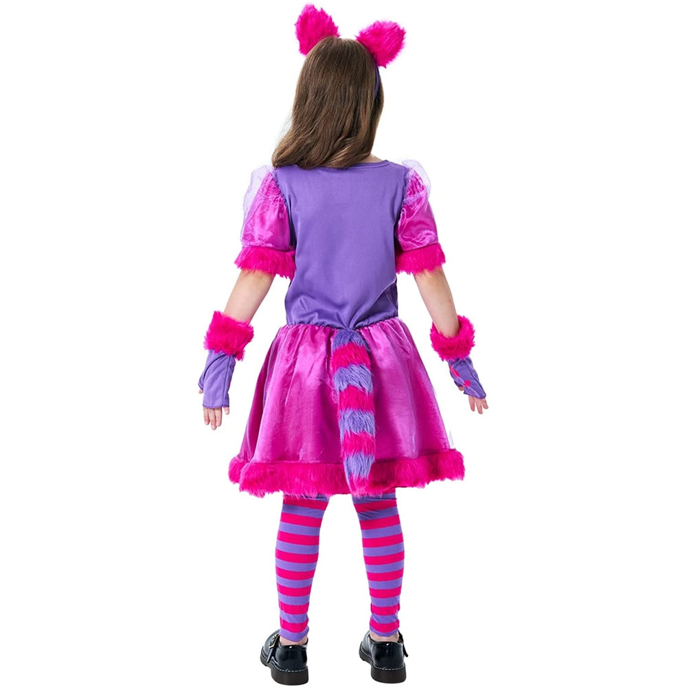 Disfraz de gato de Cheshire para niñas de 4 - 6 años