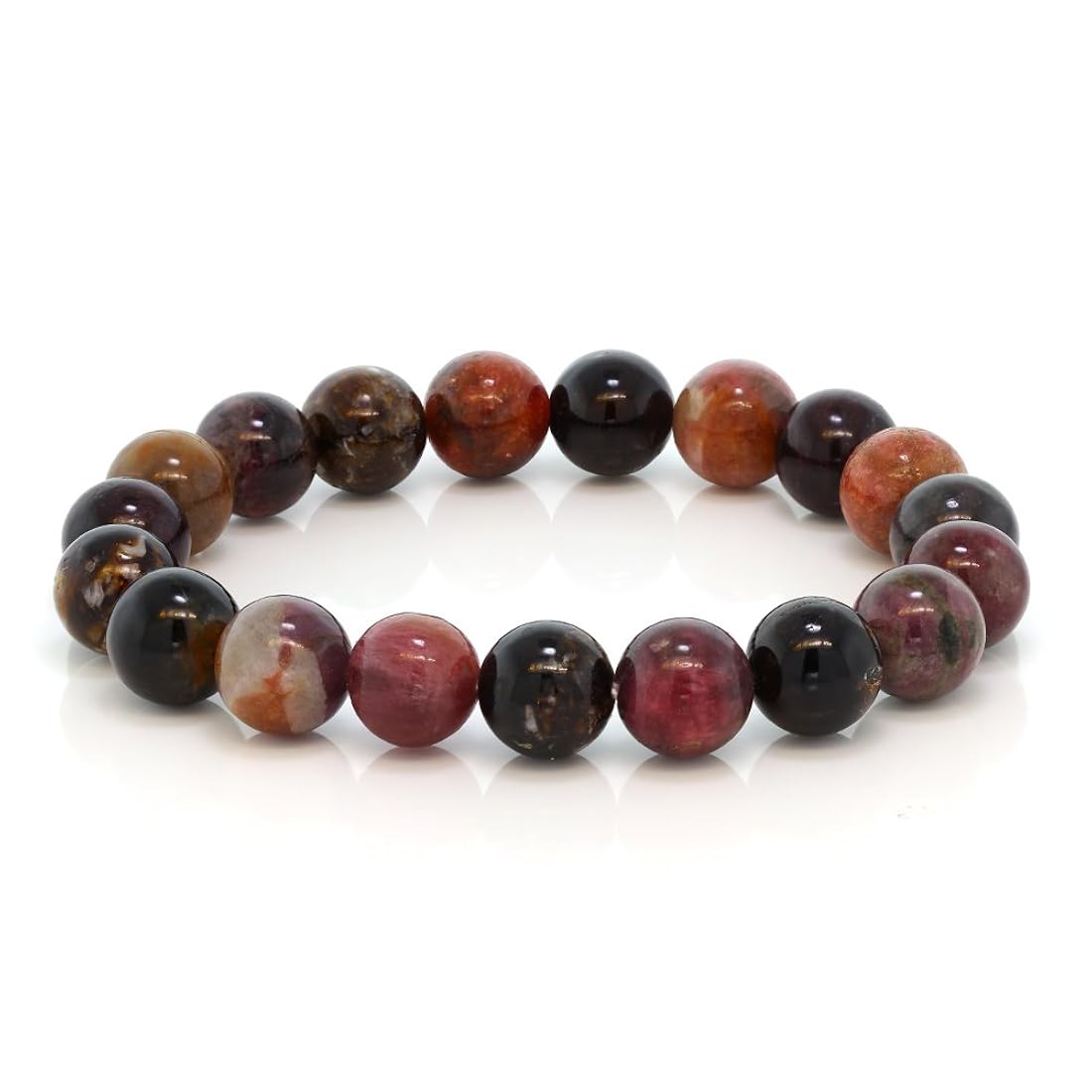 Pulsera 10mm Clásico Turmalina Redondo