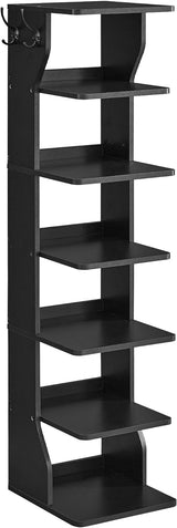 Estante Vertical de Zapatos VASAGLE, 7 Niveles, Negro