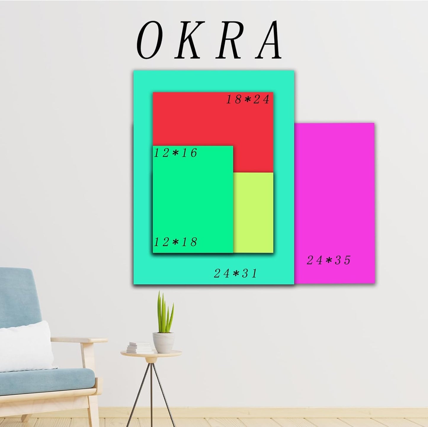 OKRA Arte de Pared de Cuento - Decoración Estética para Hogar