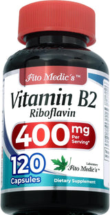 FITO MEDIC'S B2 Riboflavina 400mg 120 Cápsulas