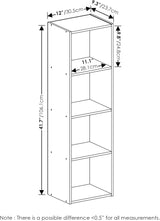Estantería para libros de madera, 4 niveles, modelo Luder