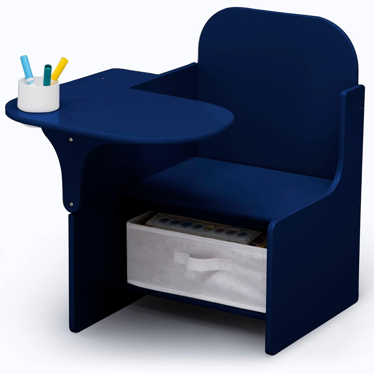 Escritorio con silla y compartimento para niños azul marino