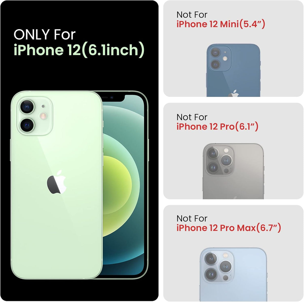 FireNova Funda diseñada para iPhone 12, funda de silicona mejorada [protección de cámara] con forro de microfibra suave antiarañazos, 6.1 pulgadas, color negro