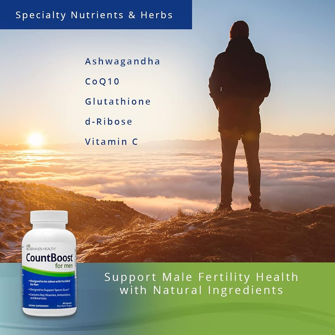 Suplemento Fairhaven Health CountBoost óptimos para hombres