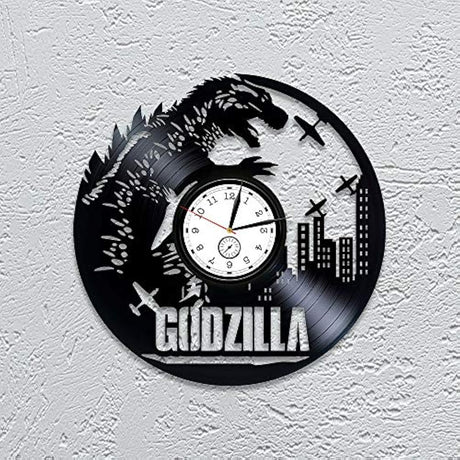 Reloj de pared de vinilo moderno Godzilla