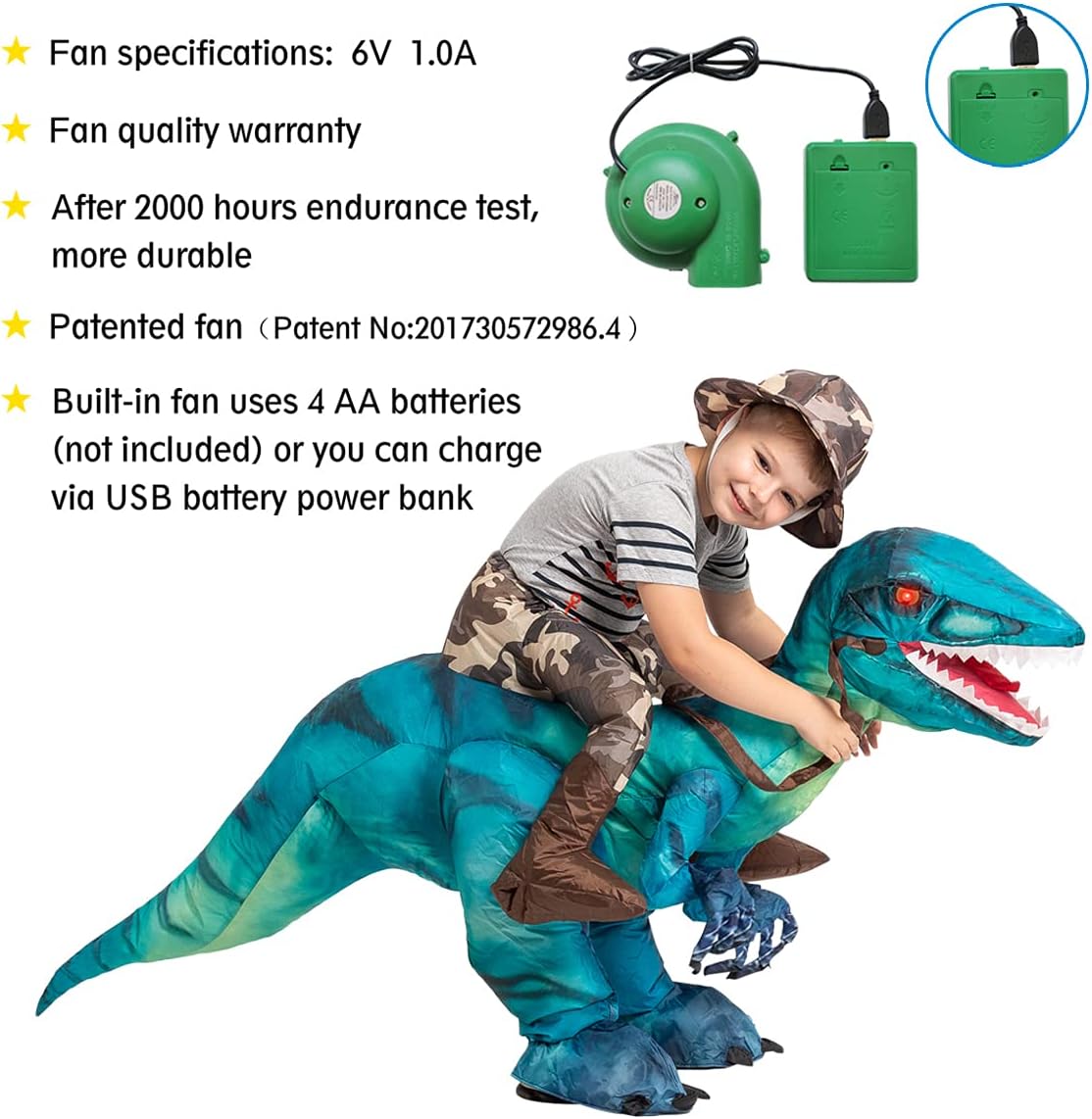 Disfraz Inflable Dinosaurio GOOSH para Niños Halloween Divertido