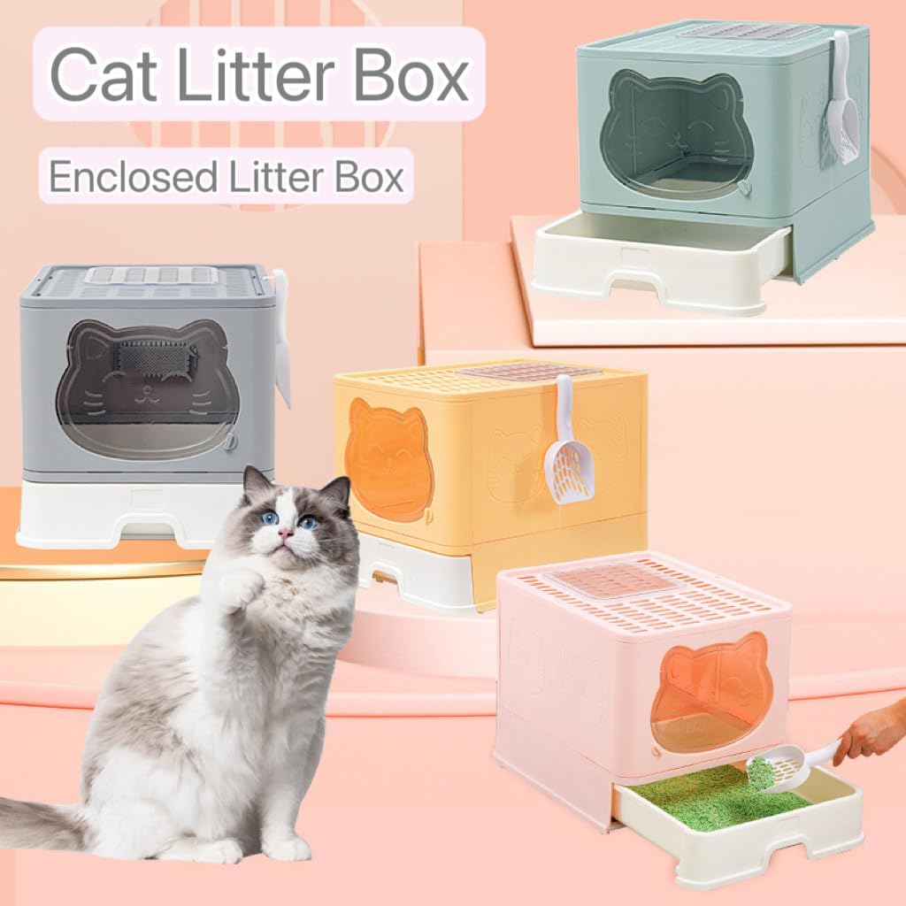 caja de arena plegable antisalpicaduras para gatos TownTime