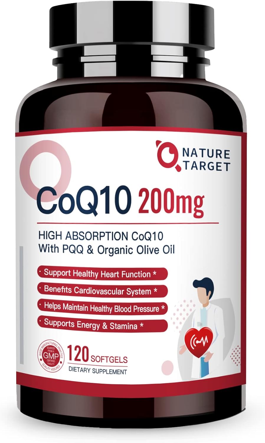 NATURE TARGET CoQ10-200mg + PQQ Cápsulas 120 Servings