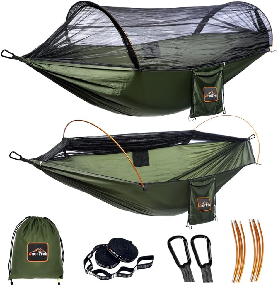 Hamaca Profesional con Mosquitero, Ligera, Doble, 230T Nylon