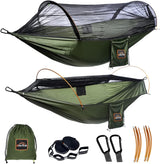 Hamaca Profesional con Mosquitero, Ligera, Doble, 230T Nylon