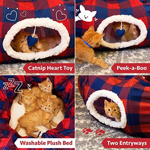 Kitty City - Túnel grande para gatos, cama para gatos, cama emergente, juguetes para gatos
